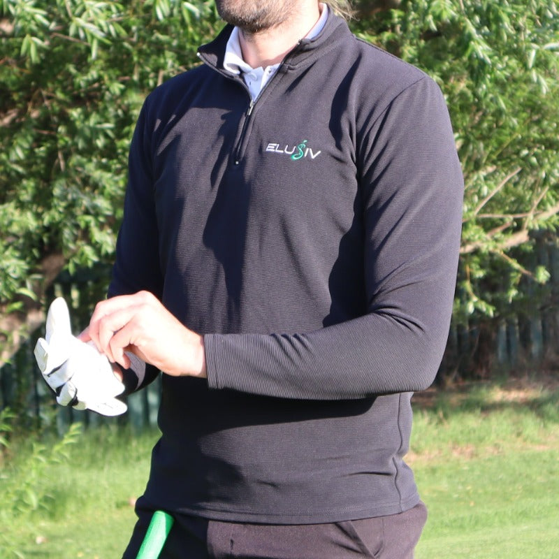 Black Quarter Zip Golf Jersey