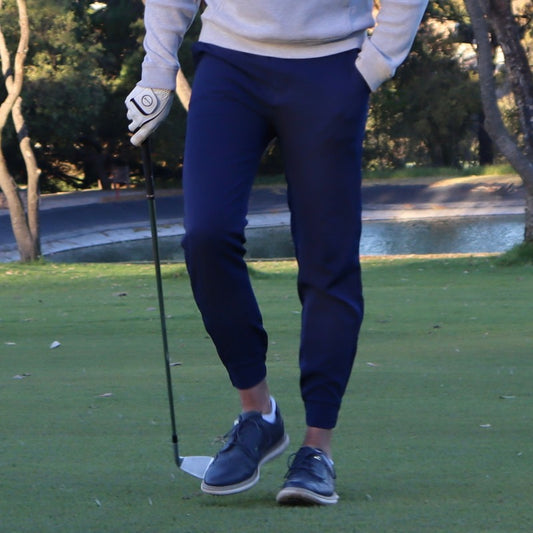 Grey Hoodie + Navy Fairway Flex Joggers